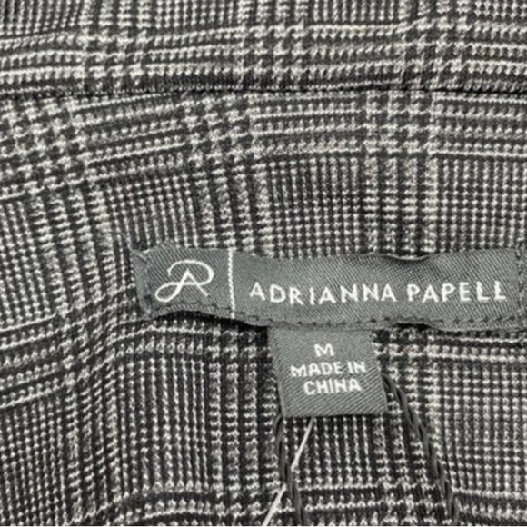 ADRIANNA PAPELL Ponte Knit
Jacquard Plaid Black Gray Size
Medium Jacket Coat - Picture 4 of 8